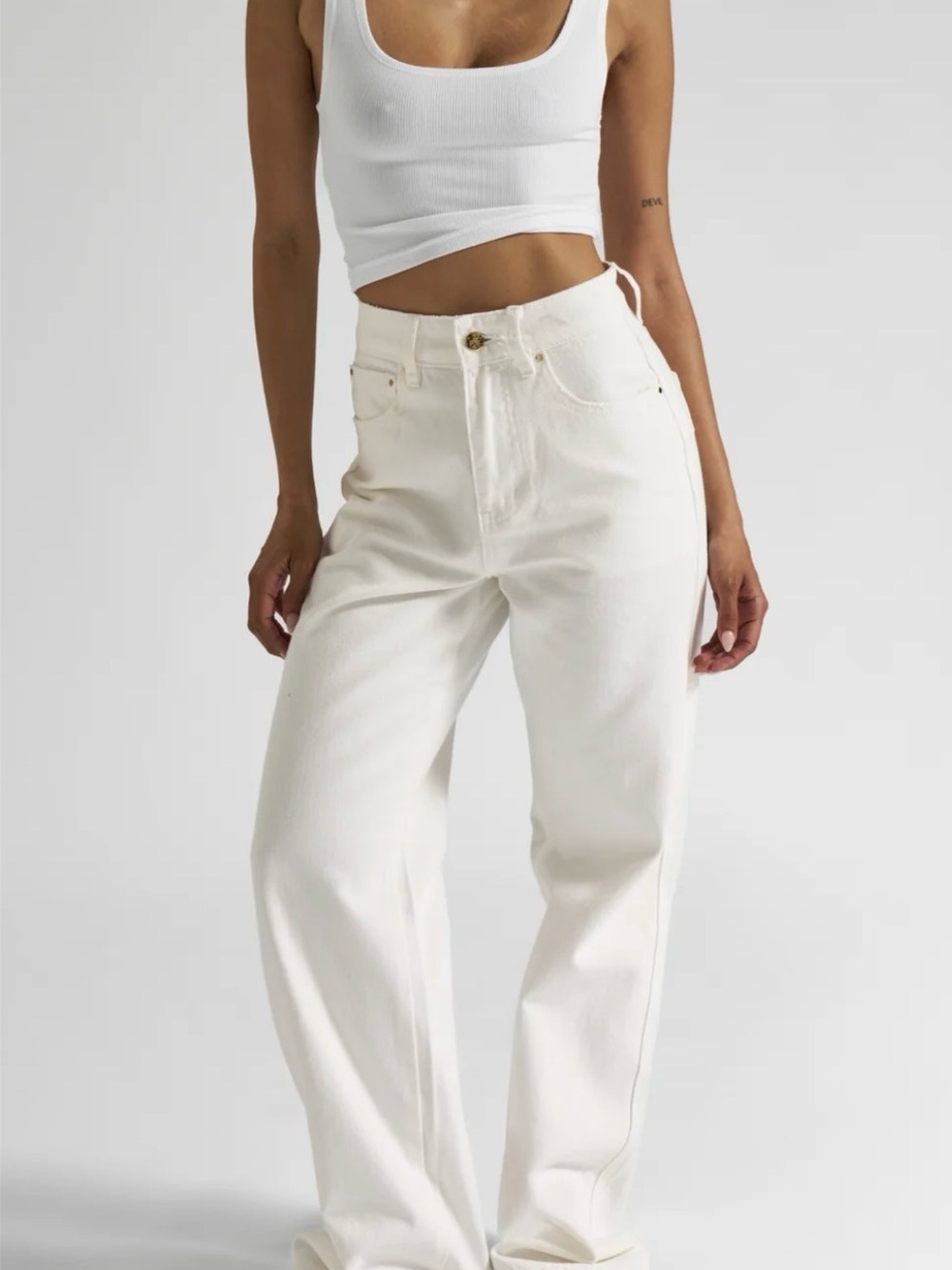 All Things Golden High Rise Straight Leg Jeans